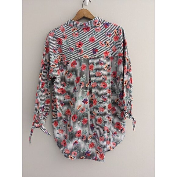 NWT Sanctuary Floral Striped Button Down Shirt Women's Size XS - Picture 3 of 9
